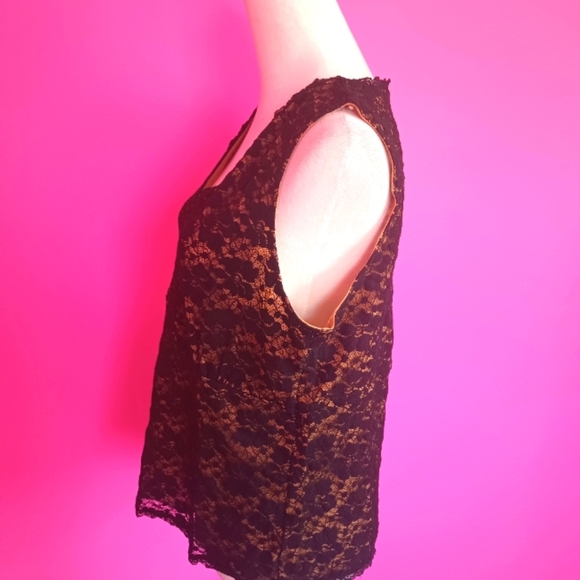 Kathleen Kirkwood Y2K Black Lace Overlay Sleeveless Blouse (NWT!) (Size L) - Picture 7 of 9